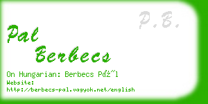 pal berbecs business card